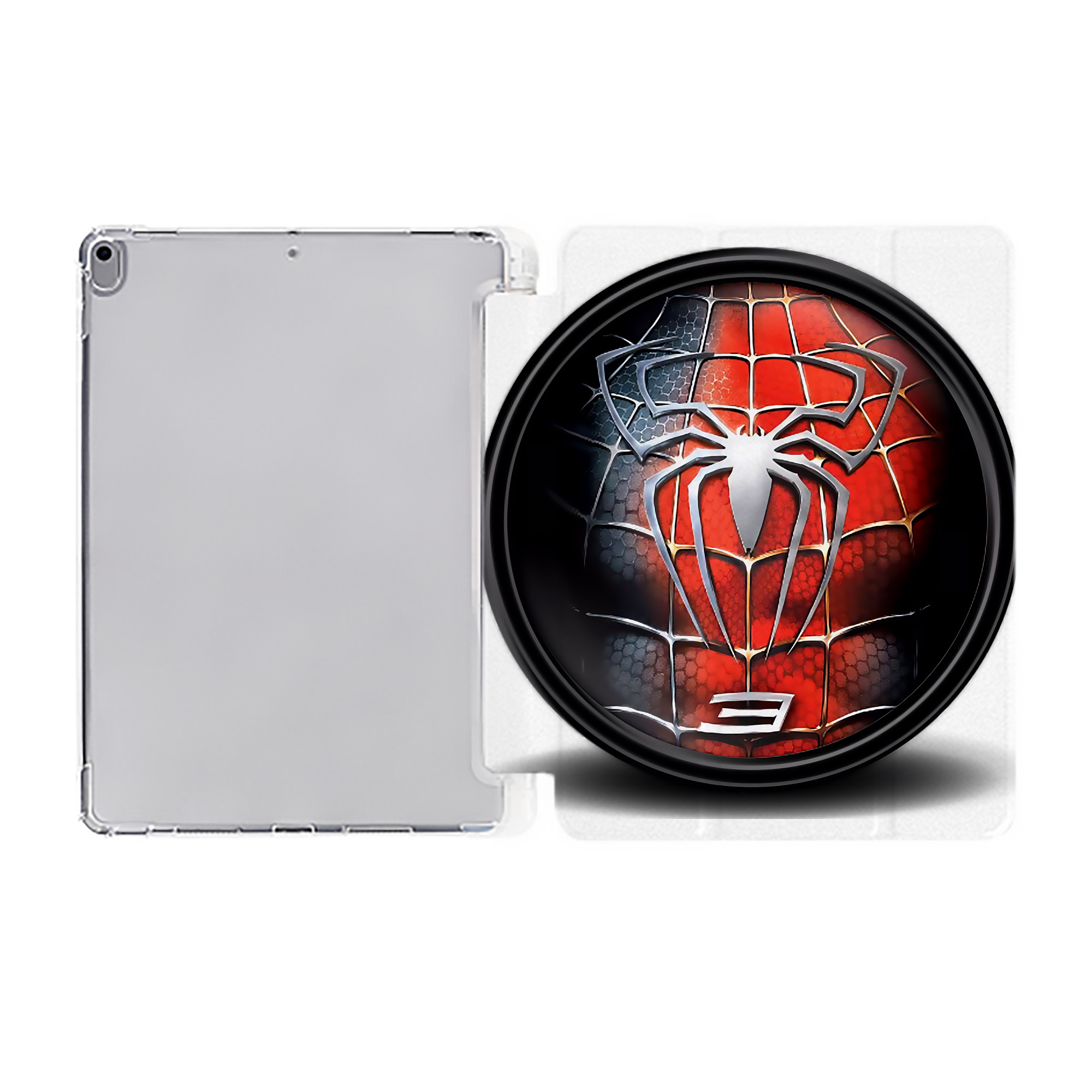 （画像用） Spider Man スパイダーマン IPad ケース ペン収納付き 三つ折りスタンド PUレザー×シリコン 対応機種9.5/10.5/10.9インチ
